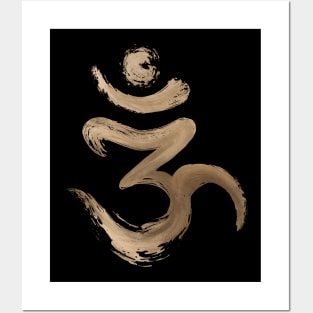 OM symbol - Golden Brushstroke Posters and Art